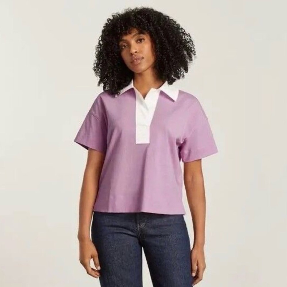 NWT EVERLANE The Retro Jersey Polo Shirt S